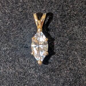 14k Gold AAA Cubic Zirconia Pendant
